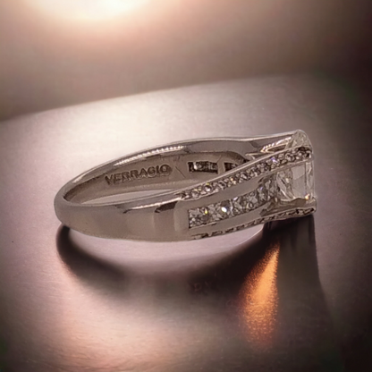 Platinum Ring set with Oval Cut Diamonds by Verragio, New York