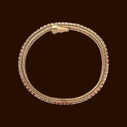 Vintage 14ct Gold, Ruby & Diamond Bracelet